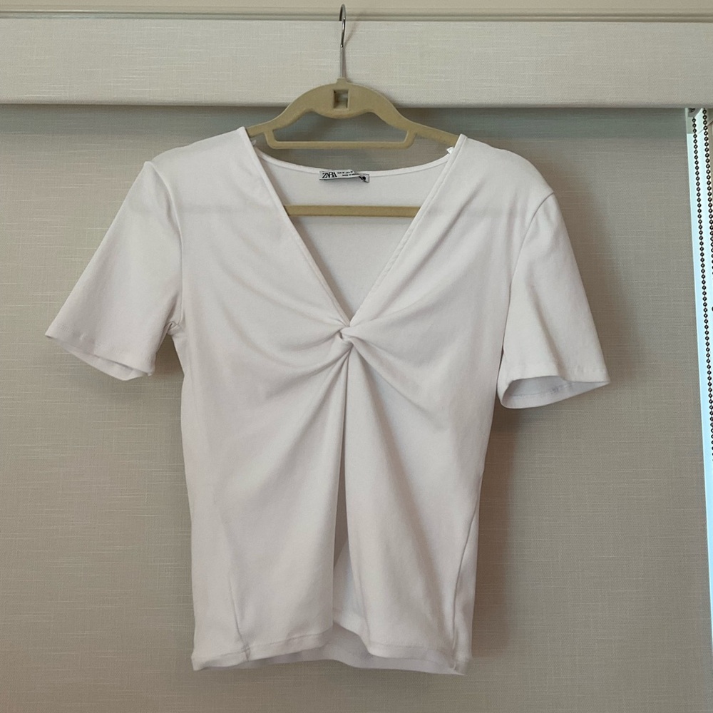 Zara White Tie Tee- Medium